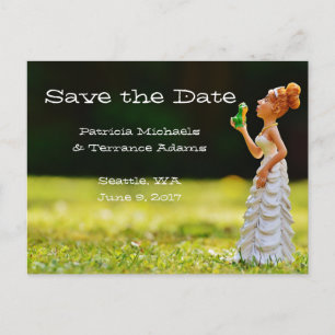 Postal De Anuncios Guardar la Rana de Princesa de Fecha