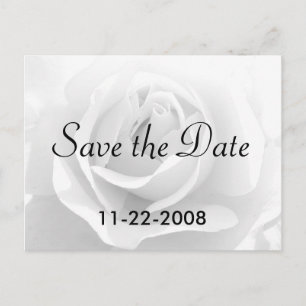 Postal De Anuncios Guardar la rosa blanca de fecha