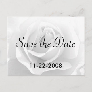 Postal De Anuncios Guardar la rosa blanca de fecha