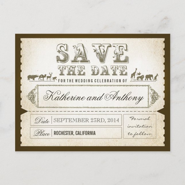 Postal De Anuncios guardar las entradas de fecha ZOO SAFARI (Anverso)