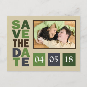 Postal De Anuncios Guardar Los Colores De Boda De Sombra Verde De Fec