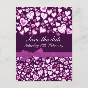 Postal De Anuncios Guardar los corazones de la cita y doblar la tarje