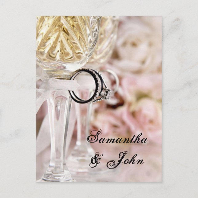 Postal De Anuncios Guarde la Fecha - Alianzas de Boda (Anverso)