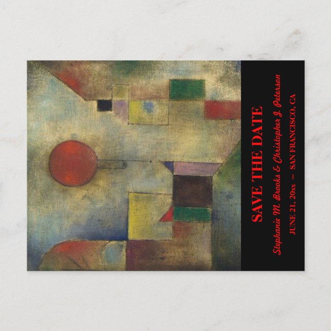 Postal De Anuncios Guarde la fecha con "Globo Rojo" / Sitio web (Anverso)