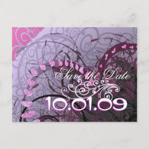 Postal De Anuncios Guarde la Fecha Corazones Rosados - -
