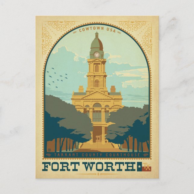 Postal De Anuncios Guarde la Fecha - Fort Worth, TX (Anverso)