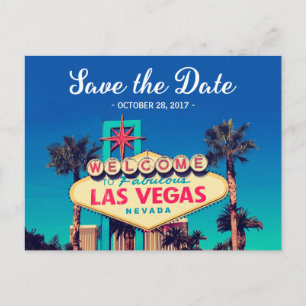 Postal De Anuncios Guarde la Fecha - Hermosa Foto Retro de Las Vegas