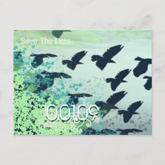 Postal De Anuncios Guarde la fecha - Pájaros volando -