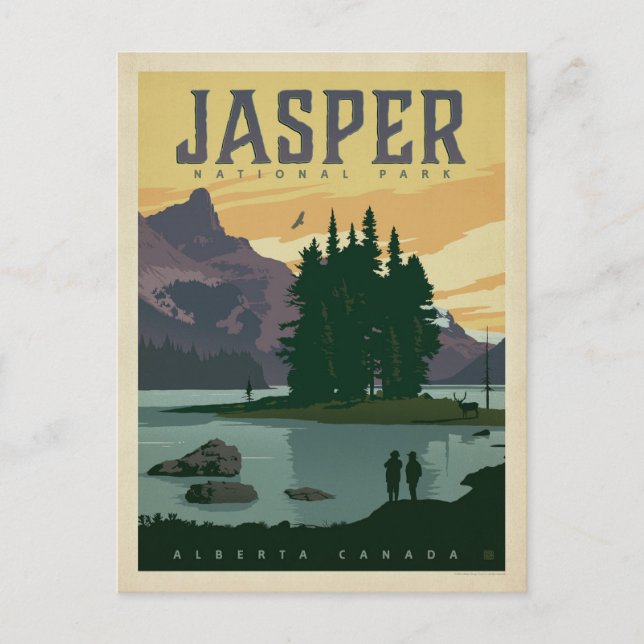 Postal De Anuncios Guarde la fecha | Parque Nacional Jasper, Alberta (Anverso)