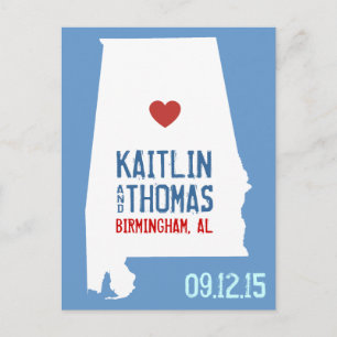 Postal De Anuncios Guarde la fecha - Personalizable - Alabama