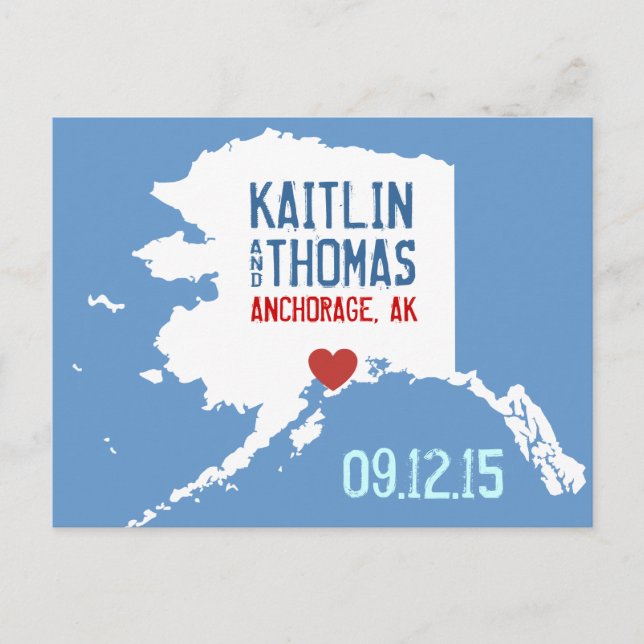 Postal De Anuncios Guarde la fecha - Personalizable - Alaska (Anverso)