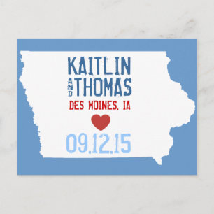 Postal De Anuncios Guarde la fecha - Personalizable - Iowa