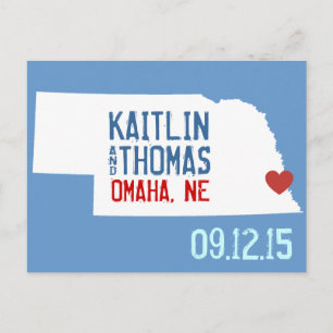 Postal De Anuncios Guarde la fecha - Personalizable - Nebraska