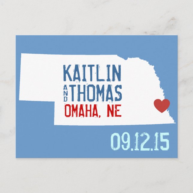 Postal De Anuncios Guarde la fecha - Personalizable - Nebraska (Anverso)