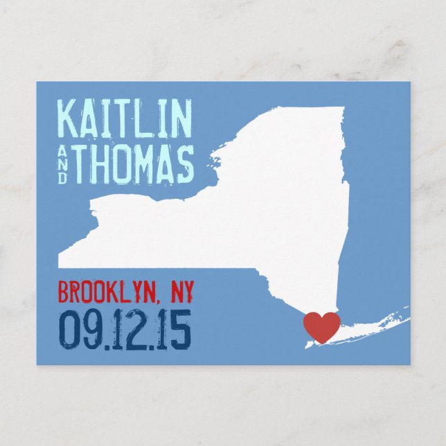 Postal De Anuncios Guarde la fecha - Personalizable - Nueva York (Anverso)