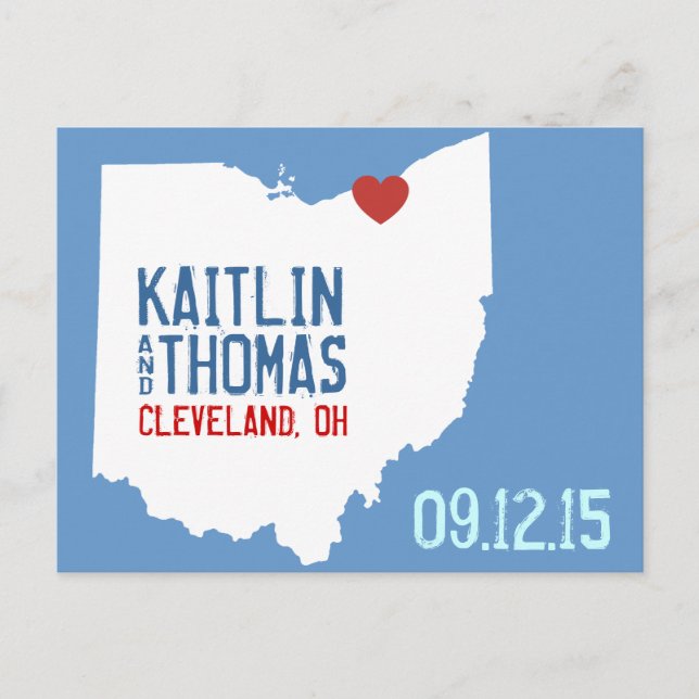 Postal De Anuncios Guarde la fecha - Personalizable - Ohio (Anverso)