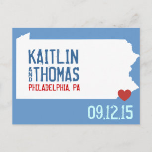 Postal De Anuncios Guarde la fecha - Personalizable - Pennsylvania