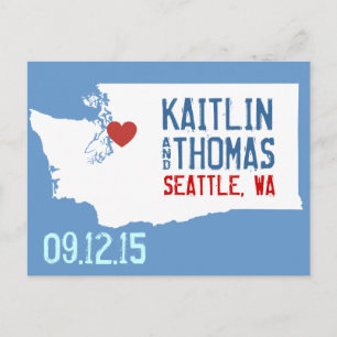 Postal De Anuncios Guarde la fecha - Personalizable - Washington