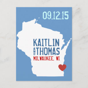 Postal De Anuncios Guarde la fecha - Personalizable - Wisconsin