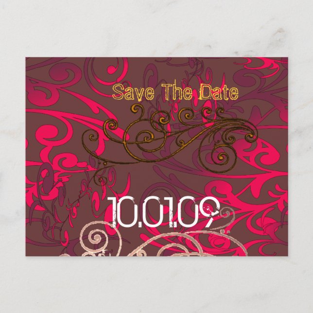 Postal De Anuncios Guarde la fecha - Remolino desgastado - (Anverso)