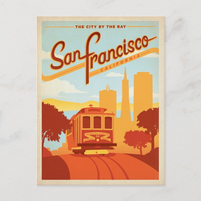 Postal De Anuncios Guarde la fecha | San Francisco, CA  Ciudad junto  (Anverso)