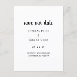 Postal De Anuncios Guarde Nuestro Día Minimalista Negro Blanco Guarde