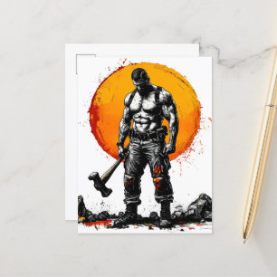 Postal De Anuncios guerrero bárbaro fantasía medieval fuerza hummer