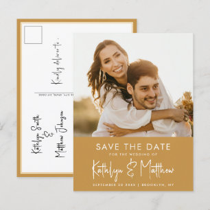 Postal De Anuncios Guión de diversión de Honey Gold Boda moderno de f