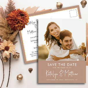Postal De Anuncios Guión de diversión de la arcilla Foto moderna Boda