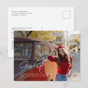 Postal De Anuncios Guión de foto de graduación Graduación moderna 202
