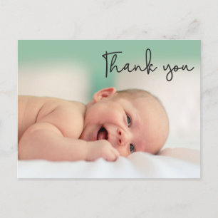 Postal De Anuncios Guión de foto moderna Gracias bebé