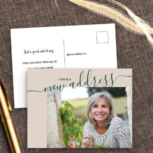 Postal De Anuncios Guión de nueva dirección Foto elegante en movimien