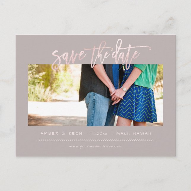 Postal De Anuncios Guión de pincel moderno de Rosa de PixDezines Blus (Anverso)