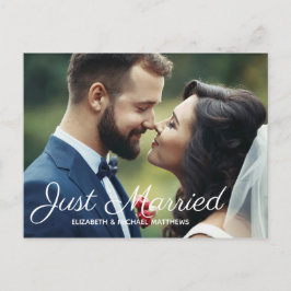 Postal De Anuncios Guión de recién casados foto personalizada agradec