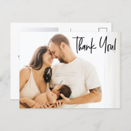 Postal De Anuncios Guión moderno de agradecimiento para fotos de bebé