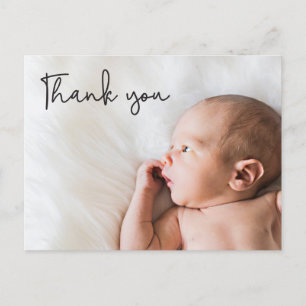Postal De Anuncios Guión MODERNO de foto de nacimiento de bebé gracia