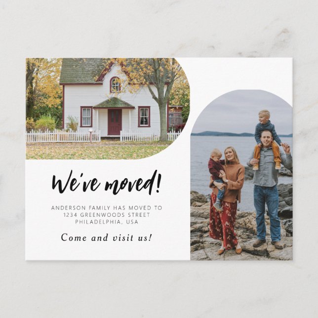 Postal De Anuncios Guión moderno foto de dos arcos que hemos movido (Anverso)