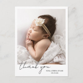Postal De Anuncios Guión moderno simple Elegante Foto Gracias Nacimie