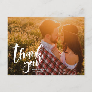 Postal De Anuncios Guión personalizado de agradecimiento para boda bo