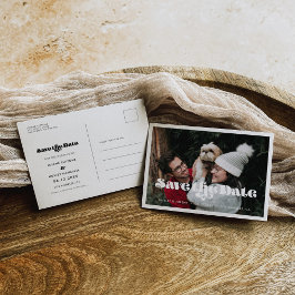 Postal De Anuncios Guión retro vintage Guardar la foto de fecha