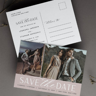 Postal De Anuncios Guión suave Ahorre la fecha de la boda con dos f