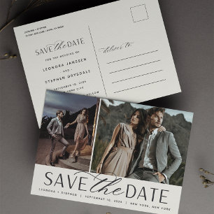 Postal De Anuncios Guión suave Ahorre la fecha de la boda con dos f