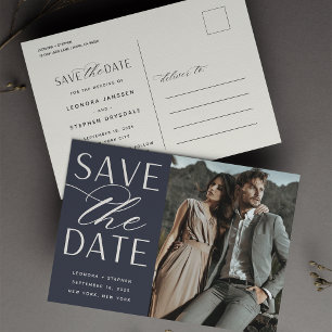 Postal De Anuncios Guión suave   Boda fotográfica Guardar la fecha