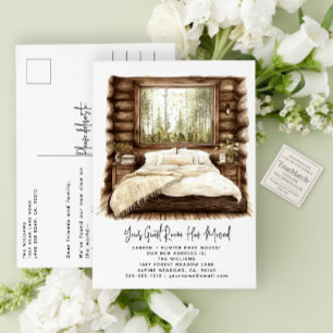 Postal De Anuncios Habitación de Invitados Rústica Se Mudó Casa Acuar