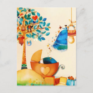 Postal De Anuncios Hadas caprichosas felicitaciones al recién nacido