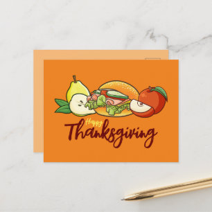 Postal De Anuncios Hamburguesa personalizable y acción de gracias de 