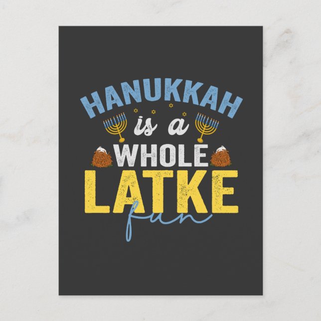 Postal De Anuncios Hanukkah es un divertido Chanuka judío completamen (Anverso)