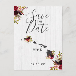 Postal De Anuncios Hawaii Estado Destino Rústico Guardar la Fecha