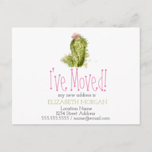 Postal De Anuncios He Movido Cactus Nueva Dirección