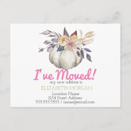 Postal De Anuncios He Movido Calabaza Acuarela  Nueva Dirección